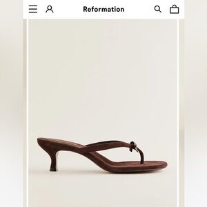 NWT Reformation Louisa Heeled Suede Sandal